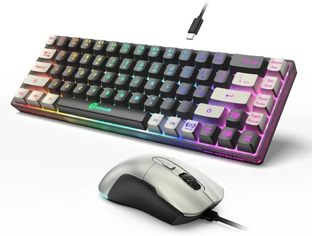 COMBO MOUSE TECLADO GAMER 65% RGB